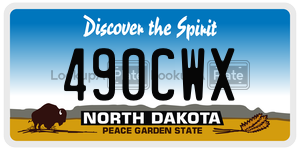 490CWX  license plate in ND