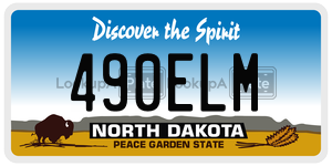 490ELM  license plate in ND