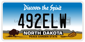 492ELW  license plate in ND