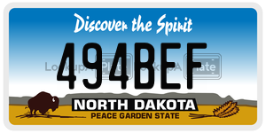 494BEF  license plate in ND