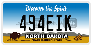 494EIK  license plate in ND