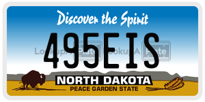 495EIS  license plate in ND