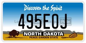 495EOJ  license plate in ND