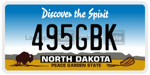 495GBK  license plate in ND