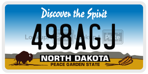 498AGJ  license plate in ND