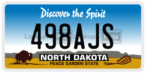 498AJS  license plate in ND
