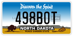 498BOT  license plate in ND
