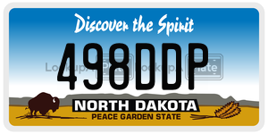 498DDP  license plate in ND