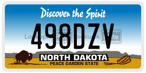 498DZV  license plate in ND