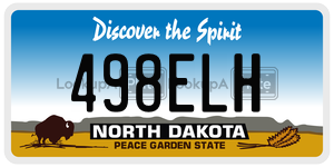 498ELH  license plate in ND