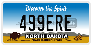 499ERE  license plate in ND