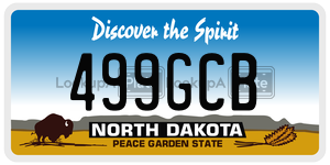 499GCB  license plate in ND