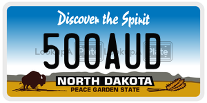 500AUD  license plate in ND