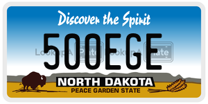 500EGE  license plate in ND