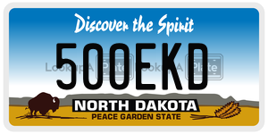 500EKD  license plate in ND