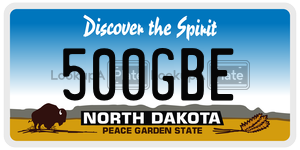 500GBE  license plate in ND