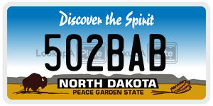 502BAB  license plate in ND