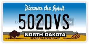 502DVS  license plate in ND