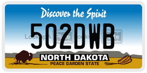 502DWB  license plate in ND