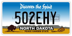 502EHY  license plate in ND