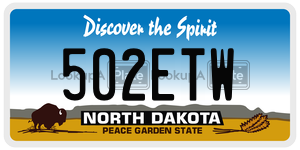 502ETW  license plate in ND