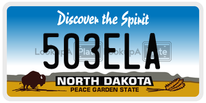 503ELA  license plate in ND