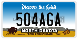 504AGA  license plate in ND
