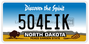504EIK  license plate in ND