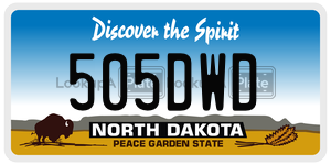 505DWD  license plate in ND