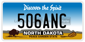 506ANC  license plate in ND