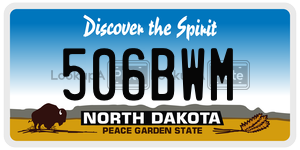 506BWM  license plate in ND