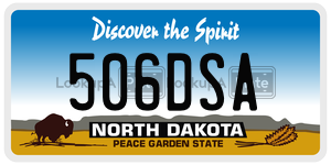 506DSA  license plate in ND