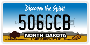 506GCB  license plate in ND