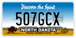 507GCX  license plate in ND