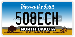 508ECH  license plate in ND