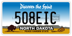 508EIC  license plate in ND