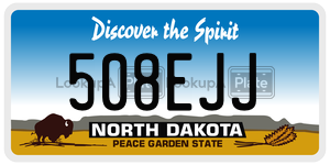 508EJJ license plate in North Dakota