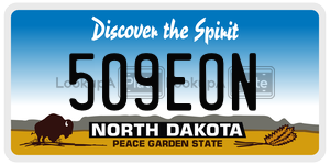 509EON  license plate in ND