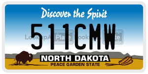 511CMW  license plate in ND
