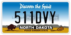 511DVY  license plate in ND