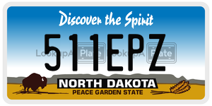 511EPZ  license plate in ND