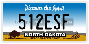 512ESF  license plate in ND