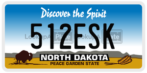 512ESK  license plate in ND