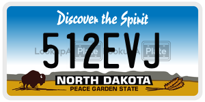 512EVJ  license plate in ND