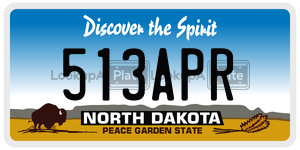 513APR  license plate in ND
