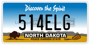 514ELG  license plate in ND