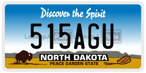 515AGU license plate in North Dakota
