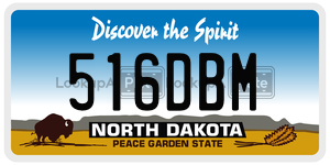 516DBM  license plate in ND