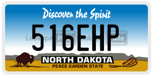 516EHP  license plate in ND