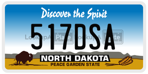 517DSA  license plate in ND
